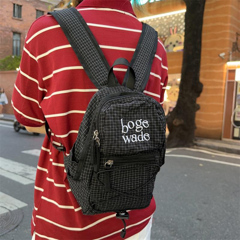 Plaid Women's Backpack Large Capacity Student Schoolbag