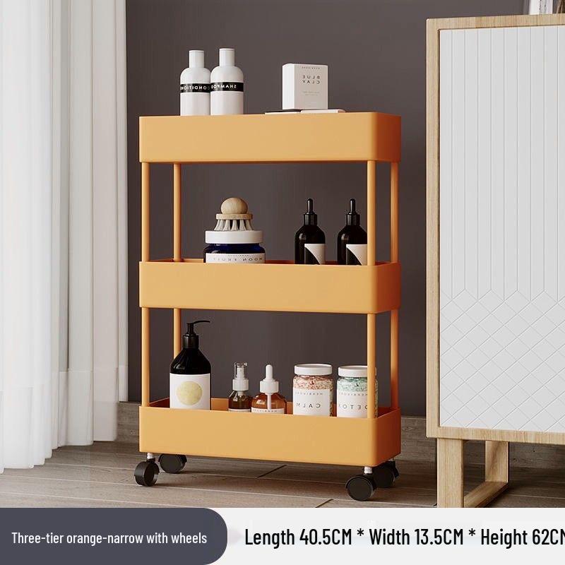 Compact Movable Multi-Layer Storage Rack for Snacks - Simple Floor-Standing Home Shelf