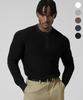 DRIX Washable Linen Henley Neck Muscle Fit Long Sleeve Knit_5 Colors