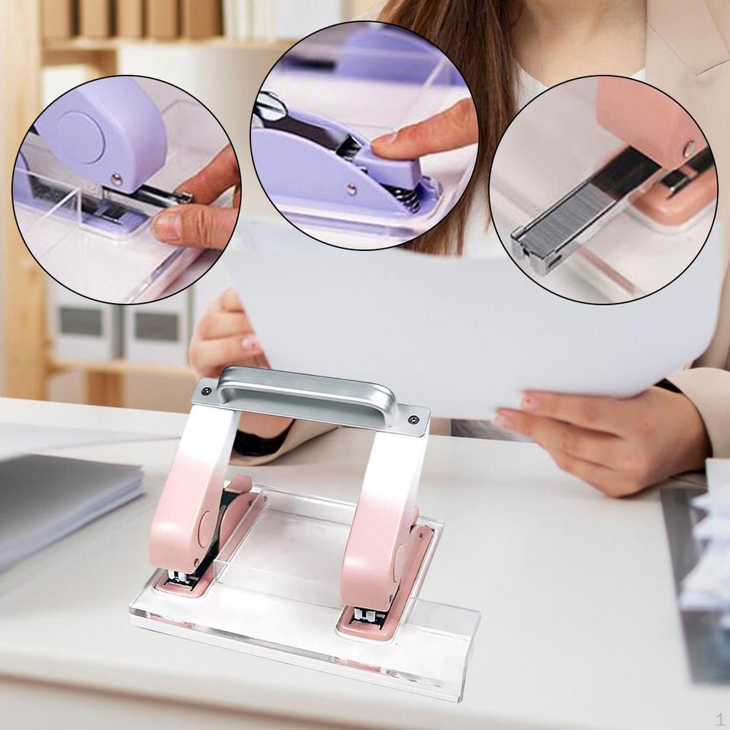 Heavy Duty Double Row Fits 24/6 Effortless with Storage Box Manual Office for Students Commercial