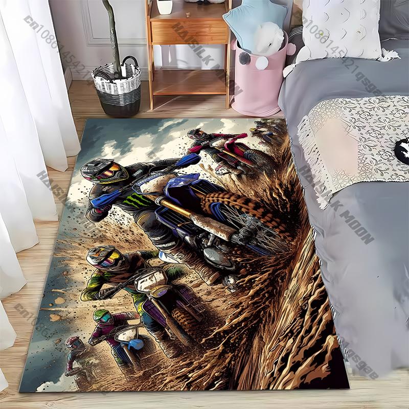 15 Size Motorcycle Off-road Pattern Rug Carpet for Living Room Bathroom Mat Creative Doormat Carpet for Bedroom Home Décor