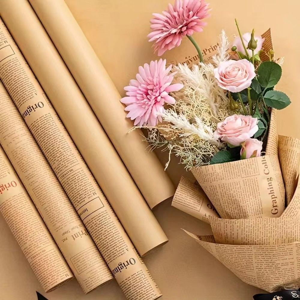 45Pcs Double Sided Newspaper Wrapping Paper Vintage Gift Decorative Paper  Florist Supply