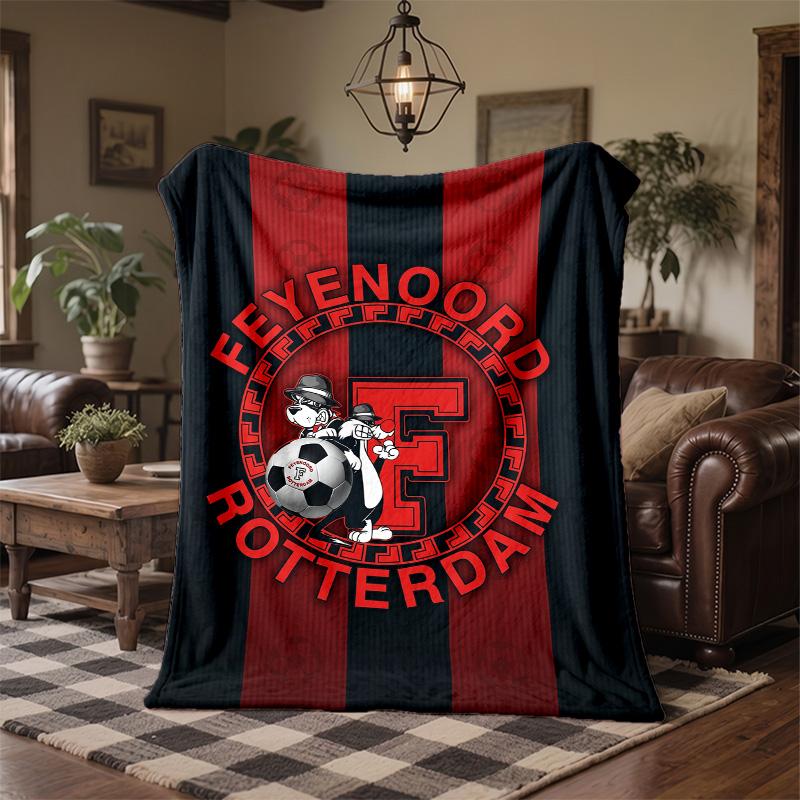 Feyenoord Theme Fleece Blanket Cozy Soft Plush Blanket For Bedroom Couch Travel