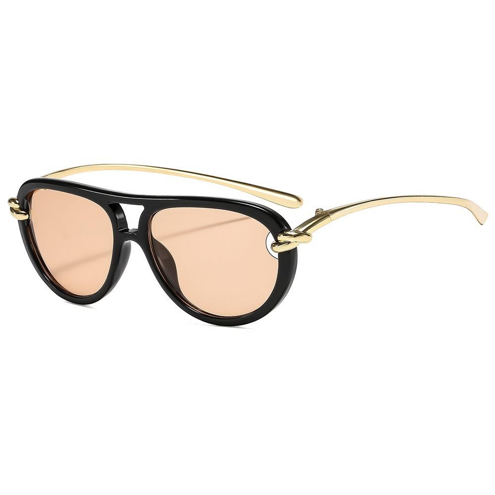 Luxury Brand Double Bridge Pilot Sunglasses for Women Fashionable Metal Punk Men Sun Glasses Outdoor UV400 Driving Shades