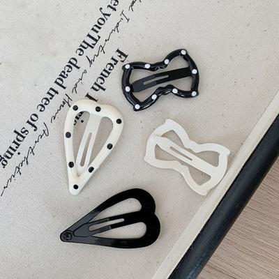 4 Stück Mädchen Haarspangen Metallbasis Punktmuster Rechteck Stern Herzform Haarspangen Kleine Größe Fixierung Unsichtbare Haarspangen Haaraccessoires