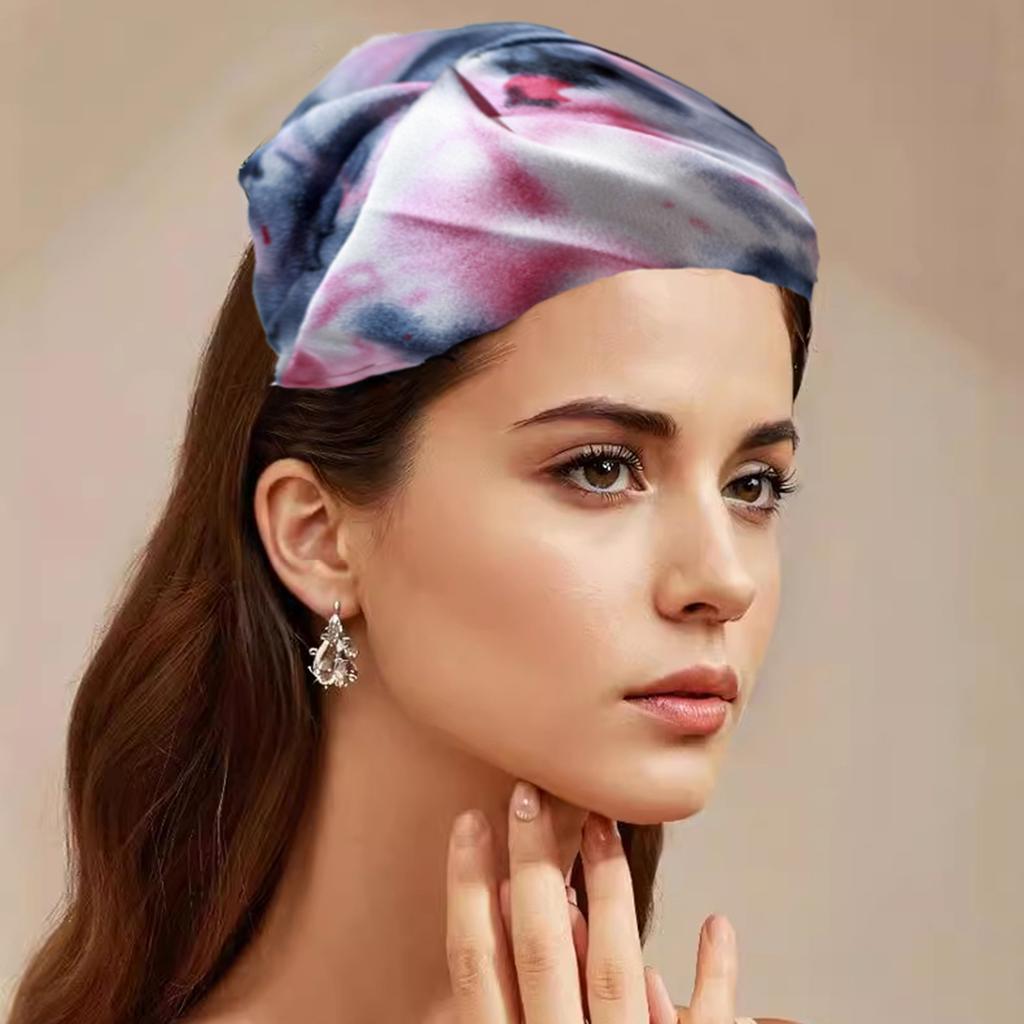 Lystrfac Pattern Print Half Hat Hair Hoop Women Girls Simple Vintage Style Headpiece Hairband Ladies Headwear Hair Accessories