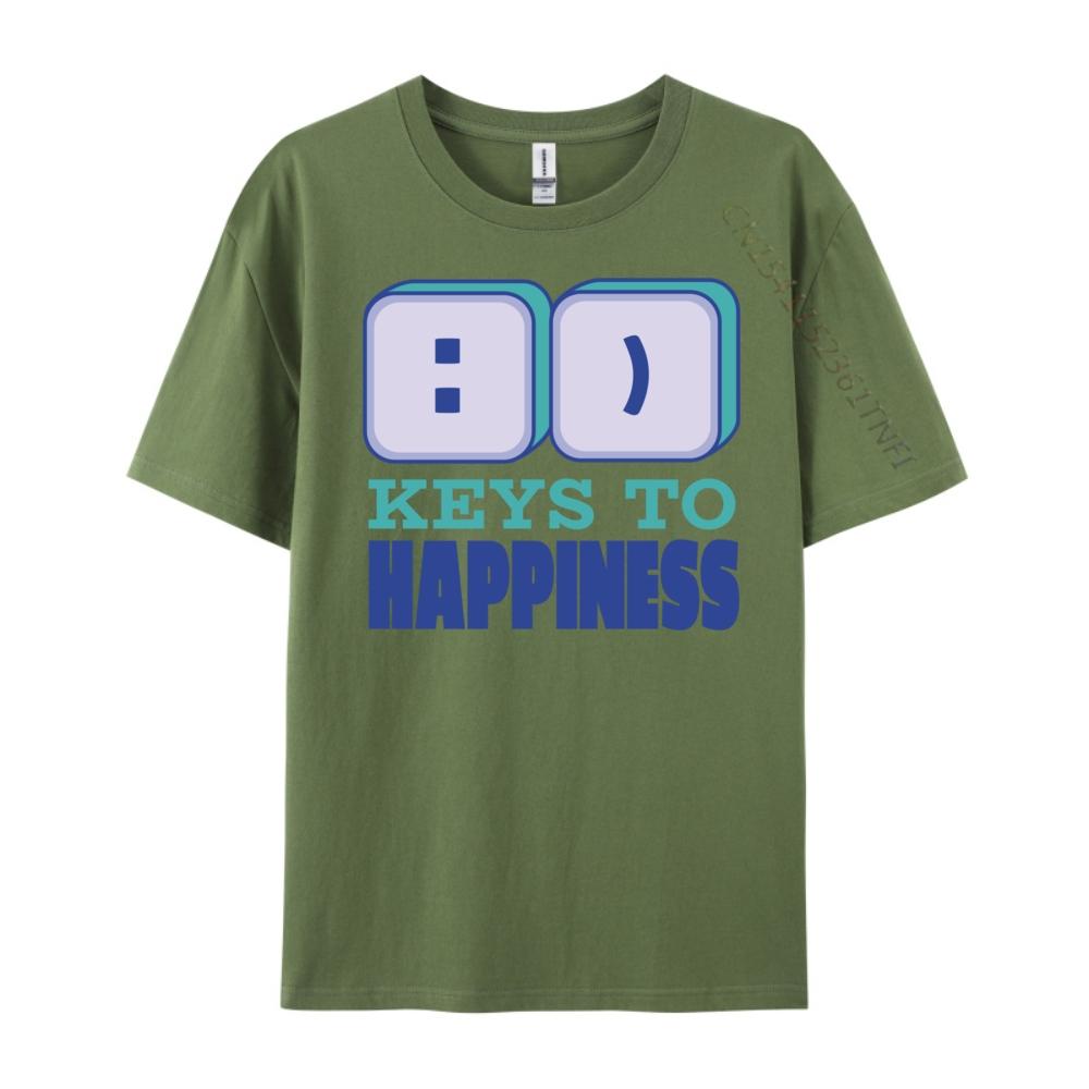 Find Your Keys To Happiness With Computer Green And White Graphic T Shirt T Shirt Men