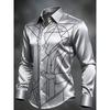 New Crown Lion Baroque Floral 3D Printed Long Sleeved Shirt with a Smooth Drape and Satin Lapel for Men