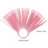 100Pcs   Bag Fan False Nail Tip Stick Palette Manicure Polish Gel Display Practice Tools(Pink)
