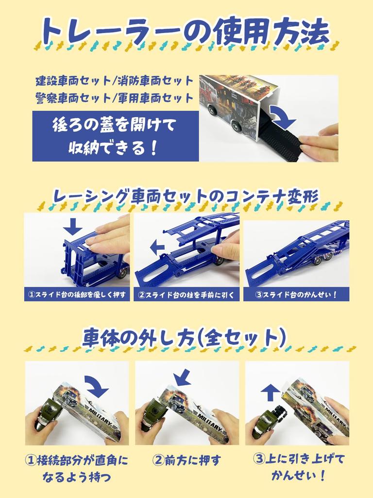 By a Preschool Toy Construction Fire and Police A Huge Collection of Working Trailer Miniature Car Vehicle [Supervised Teacher] Die-cast Cars