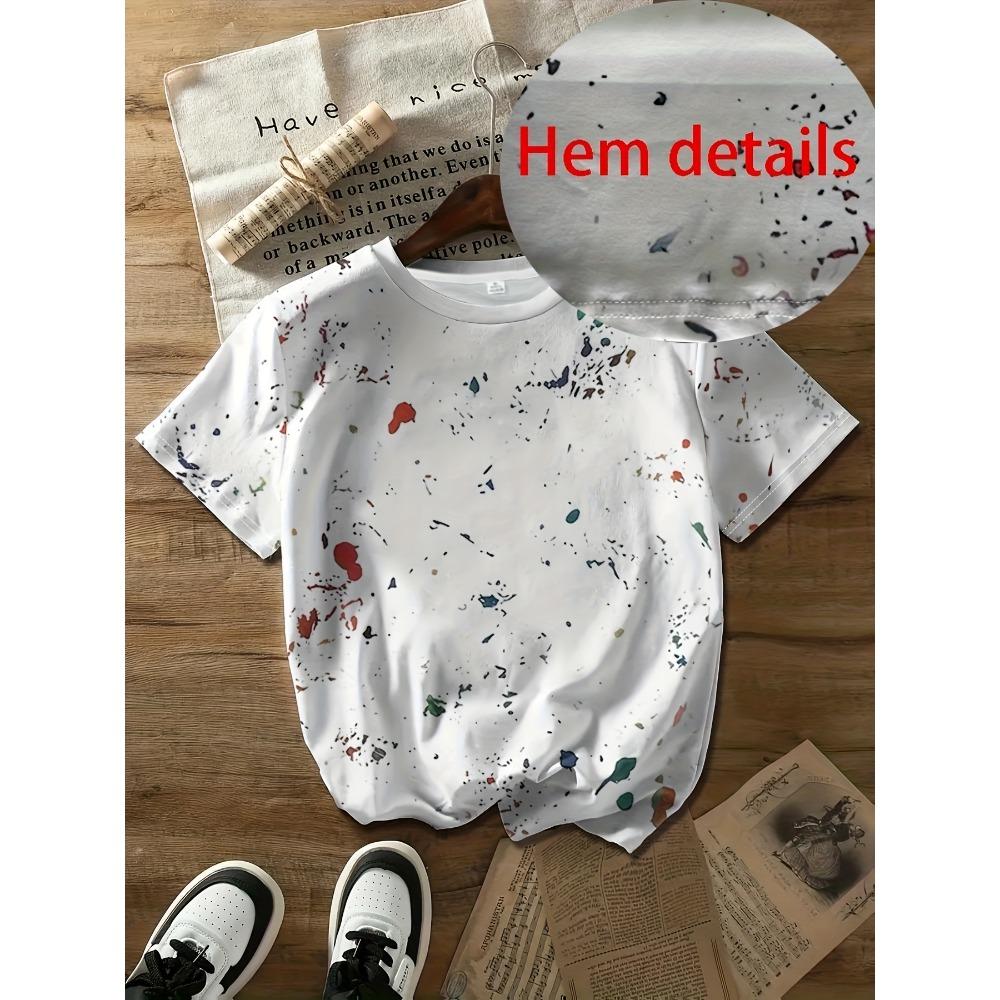 Paint Splatter Women's Tee - Artistic Graffiti Graphic, Casual Daily Wear