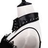 Abnehmbarer schwarzer Leder-Fake-Kragen Pu Punk-Stil Kragen Cooler Nietenkraggen Layering-Teil