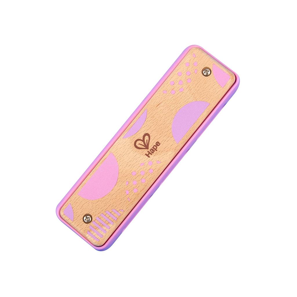 Hape Harmonica Pink X X Ages 3 and Up Wooden Musical Instrument Toy E8918 4.4 14.5 2.6cm