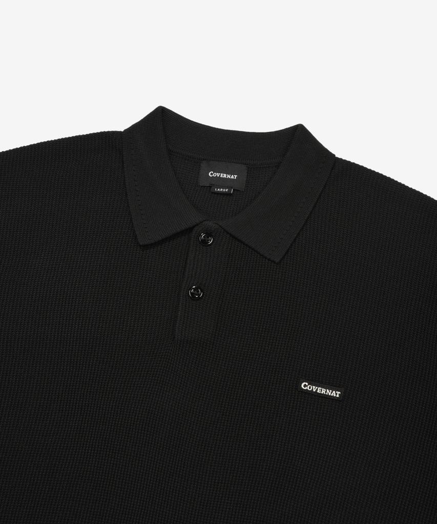 COVERNAT Collared Half Knit Black