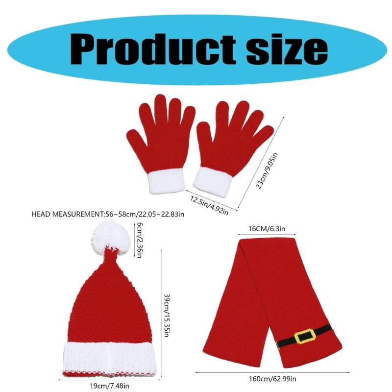 Christmas Knitted Headwear Head Wrap Scarf Gloves Thicken Neck Warmer Comfortable Warm Hand Covering
