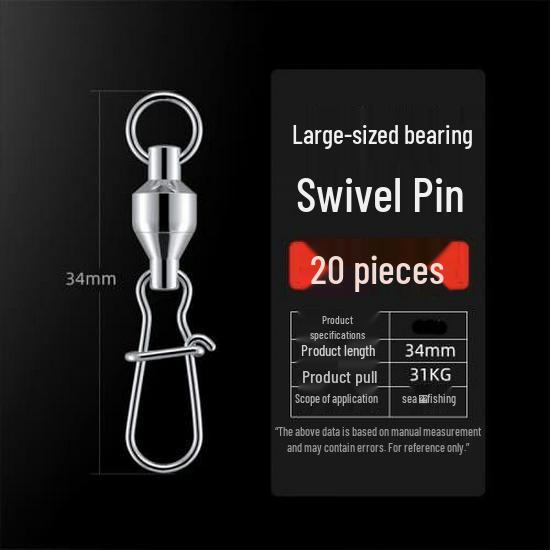 Large Size 304 Stainless Steel Bearing Ring Connector with Enhanced Pin for Fishing.