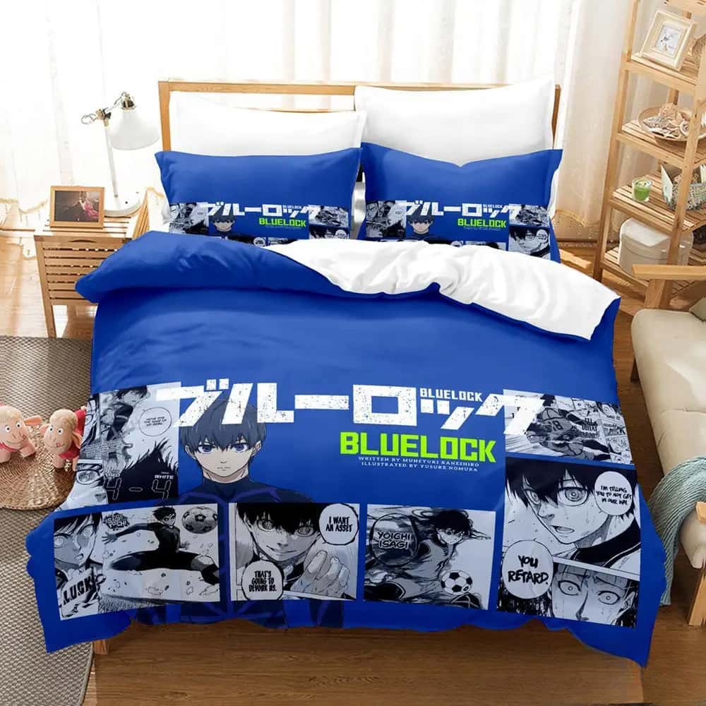 Mode 3D Druck Anime Blue Lock Bettwäsche Set Jungen Mädchen Twin Queen King Size Bettbezug Kissenbezug Bett Jungen Erwachsene Heimtextilien