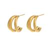 Xiaoxiangfeng geometric earrings women's high-end sense Korea Dongdaemun trinkets niche stainless steel earrings explosion