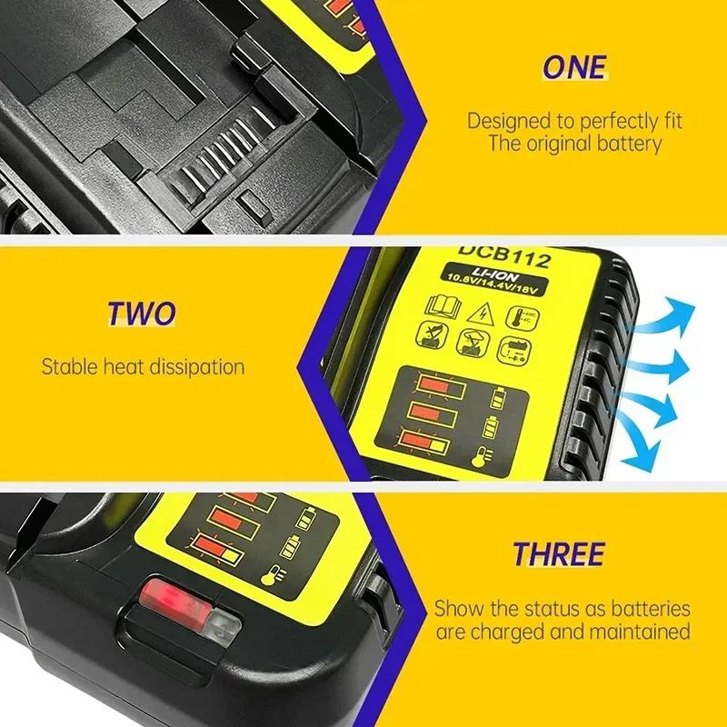 DCB112 Li-ion Battery Charger For 10.8V 12V 14.4V 18V 20V Battery DCB118 DCB101 DCB127 DCB609 DCB200 DCB140 DCB105 DCB200
