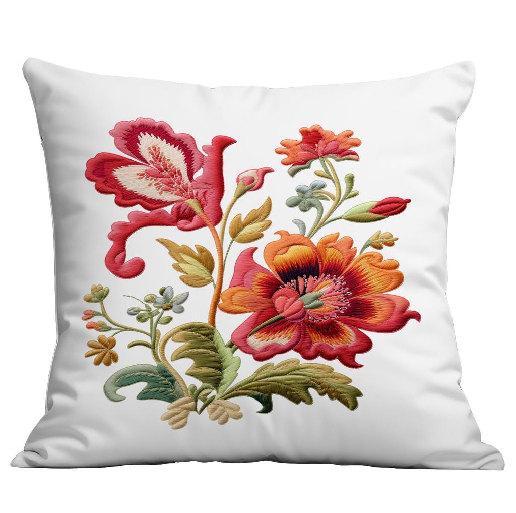 Spring and Summer Imitation Embroidered Flower Pillowcase Home Sofa Living Room Pillowcase New Style Pillowcase