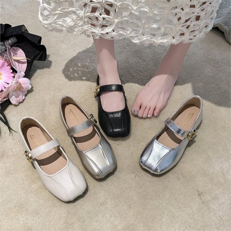 Mary Jane's One-shoulder Style Women's Fashion Versatile Single Shoes Spring Autumn New Soft-soled Comfortable Flats P371