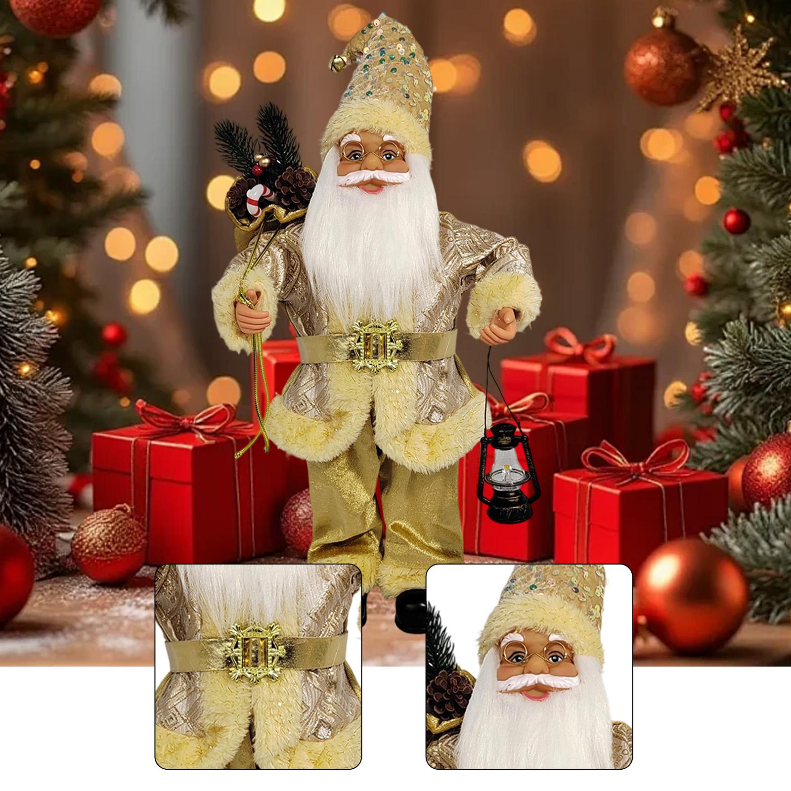 

Christmas Santa Man Doll Desk Ornament Photo Prop with White Beard Xmas Display Decor for Farmhouse Birthday Party Supplies золотой
