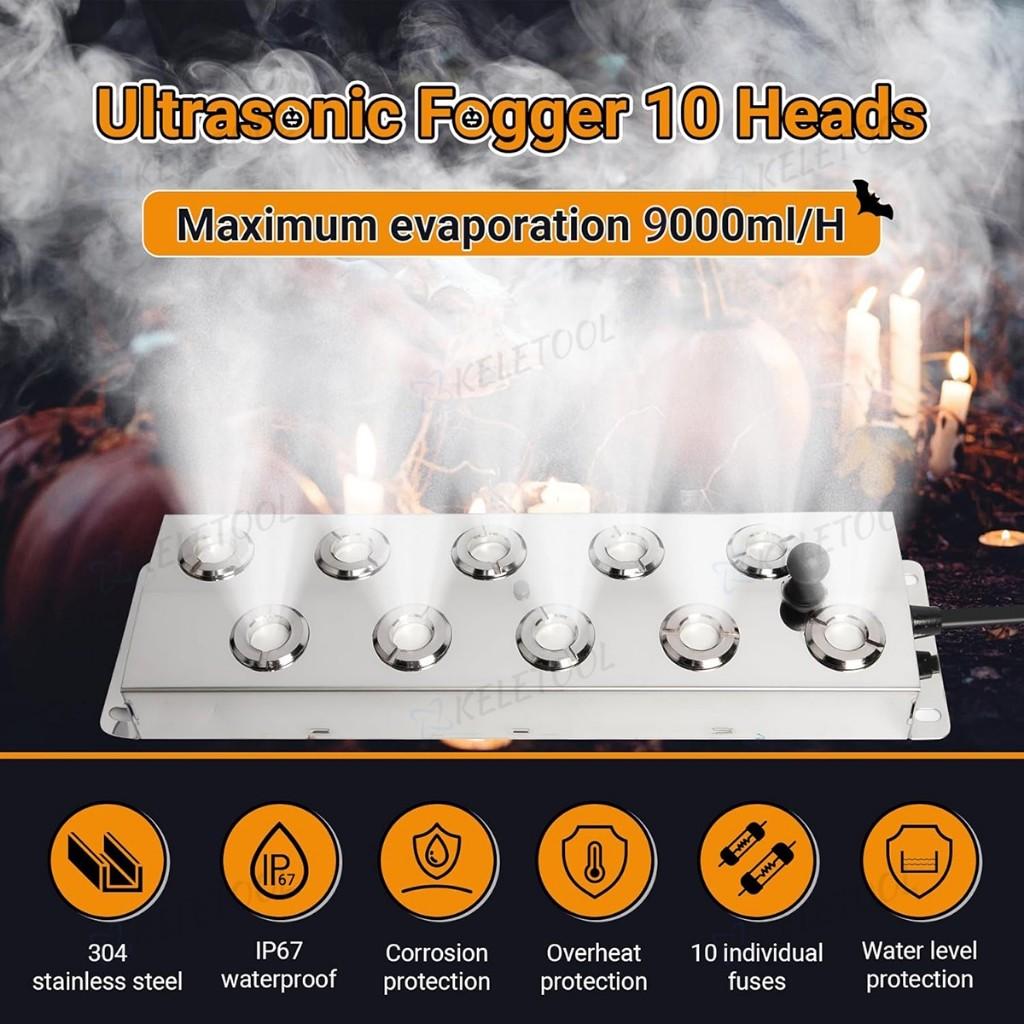 250W DC 48V 10 Fogger for Air Humidifier 304 Steel Atomizer Plate Head Ultrasonic Mist Maker Hydroponics Nebulizer