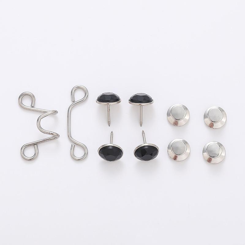 

1Set Adjustable Waist Buckle Extender No Sewing Pant Clips Waist Tightener Button for Jeans Skirts Sleeves Fit Button Pins Tool