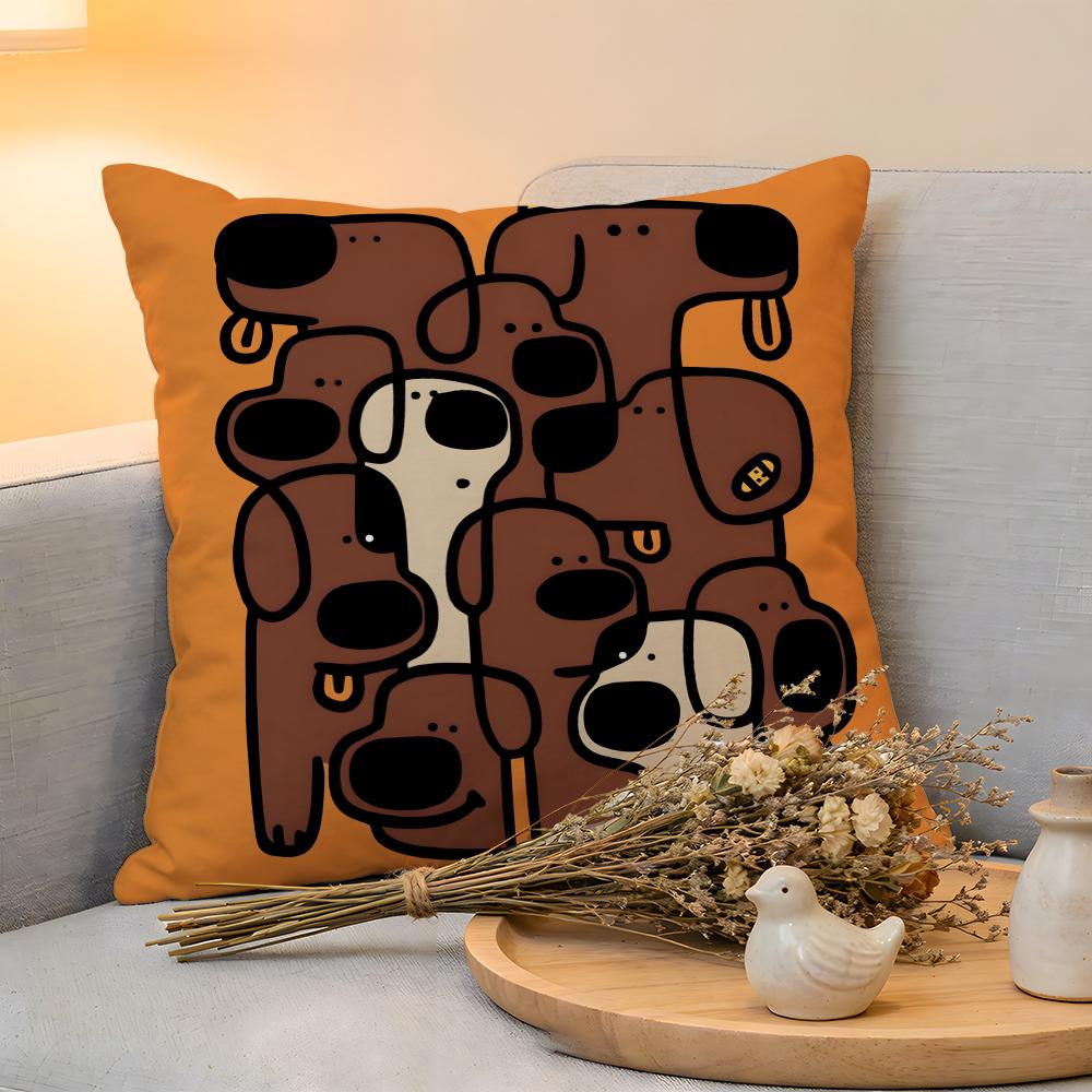 

Cushion Cover Linen SkinFriendly Soft Decorative Case For Sofa Home Decor Abstract Dog Anime Pillow cover 30x30 cm