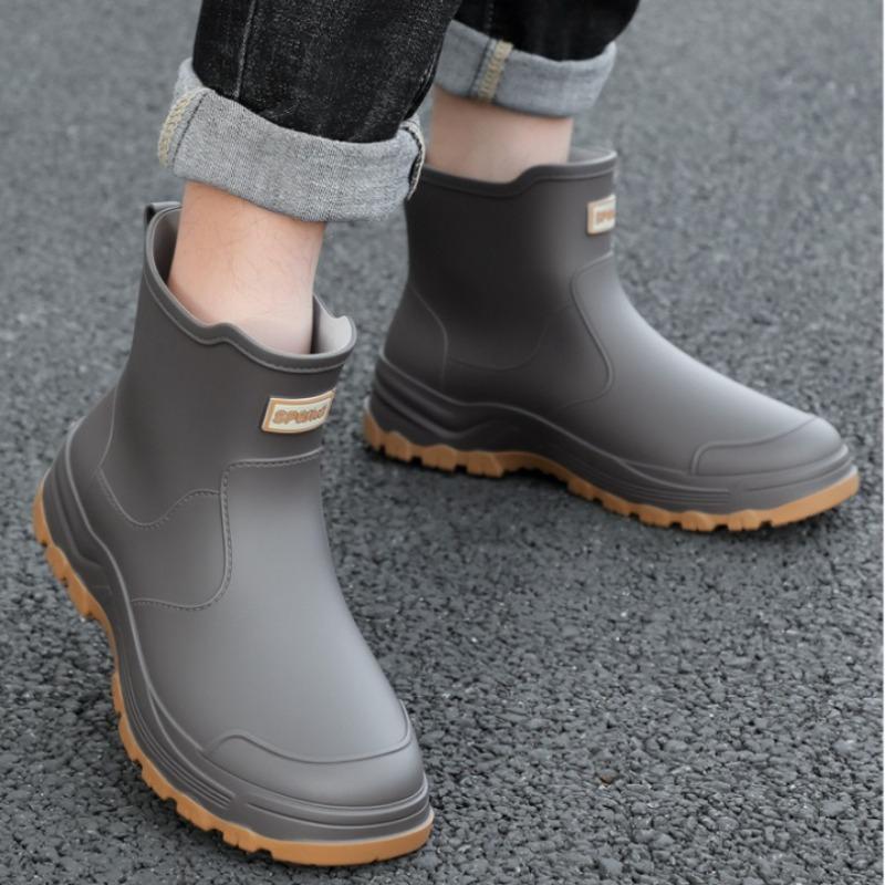 Non-slip Waterproof Short-tube Rain Boots Thickened Outdoor Fishing Rubber Boots Men