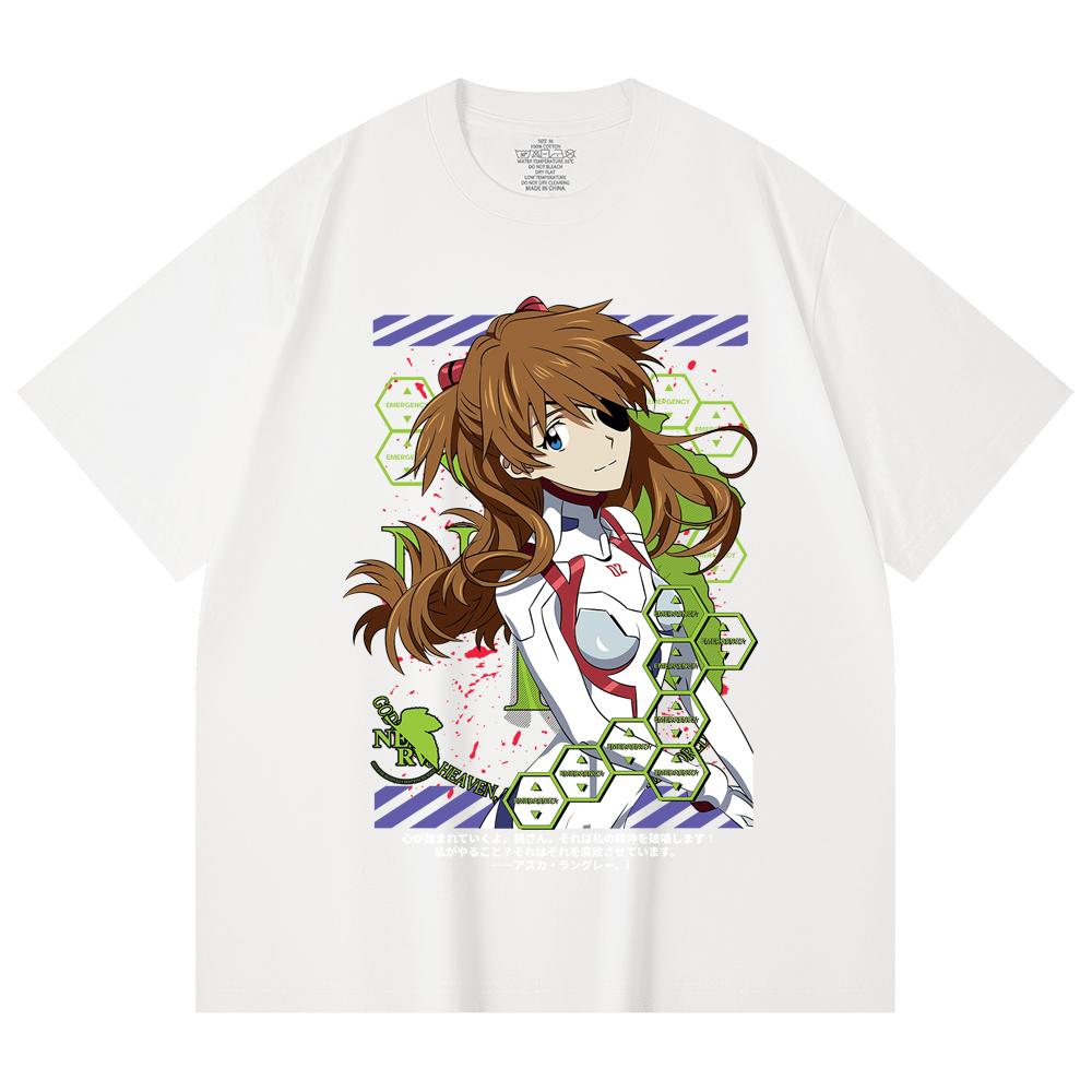 230 Gsm 100% Cotton Evangelion V4 Asuka Print Unisex Heavy Cotton T Shirt