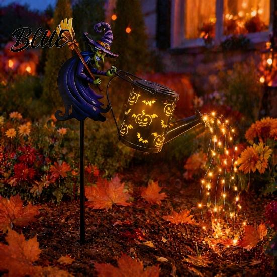 Illuminated Courtyard Decorations Solar Christmas Santa Yard Light Witch Skull Projection Garden Stake Lamp with Outdoor Lawn Ornaments for Halloween