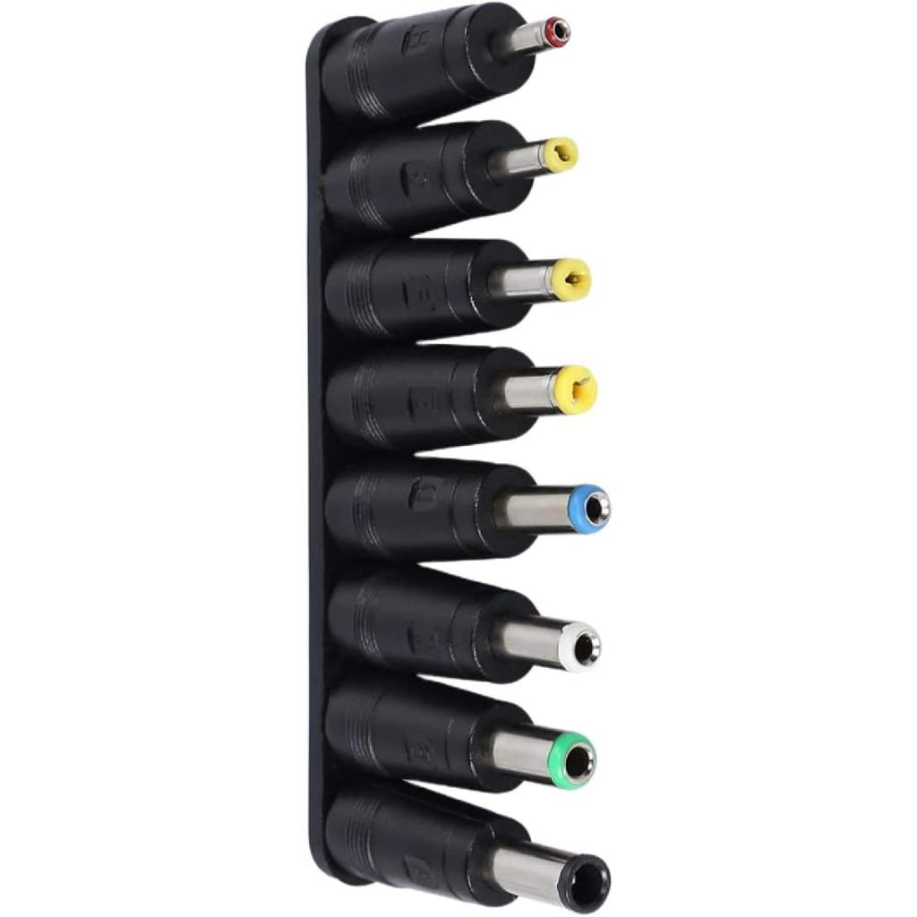 DC Adapter 8 Connector Set DC Power Adapter Converter, 5.5mm x 2.1mm Female to Male Jack Converter for Laptop, CD, MD, Tape Recorder, Radio Power