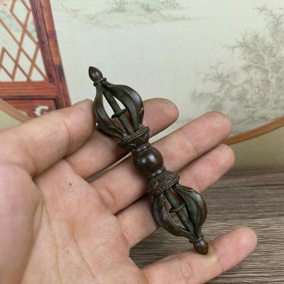 Tibet Beş Sıralı Dorje Vajra Dini Malzemeler Bronz Antikleştirilmiş Havan Eli Ev Dekoru Oyma Heykel Tibet Budist Araba Süsü