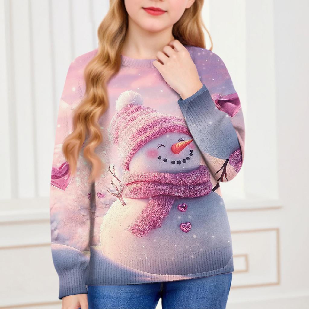 Christmas Day Sweatshirts For Children Boys And Girls Knit Sweater Cute Shirt Fall Crewneck Pullover Tops