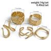 Retro Punk Exaggerated Open Finger Rings for Women Men Geometric Gold Silver Color Knuckle Joint Ring Set 2025 New Jewelry Accessories