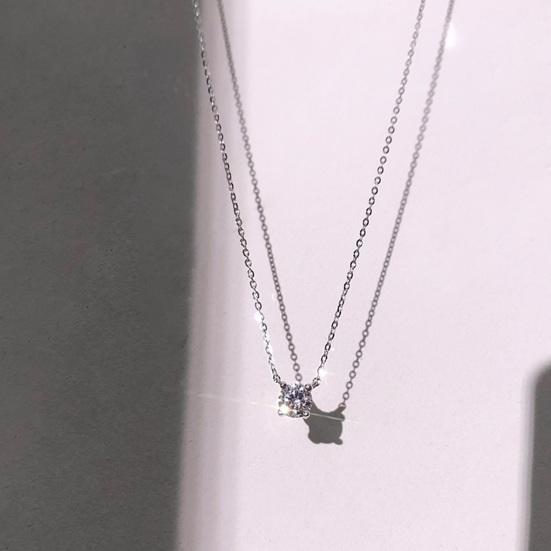 Women Necklace Rhinestone Pendant Adjustable with Extended Length Hollow Chain Lady Clavicle Necklace Neck Jewelry