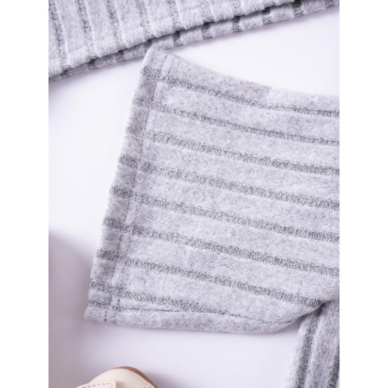 Hot-Selling Girls' Spring and Autumn Set Hooded Knit Sweater Soft Skin-Friendly Autumn and Winter Long-Sleeve Solid Color Long Pants Casual