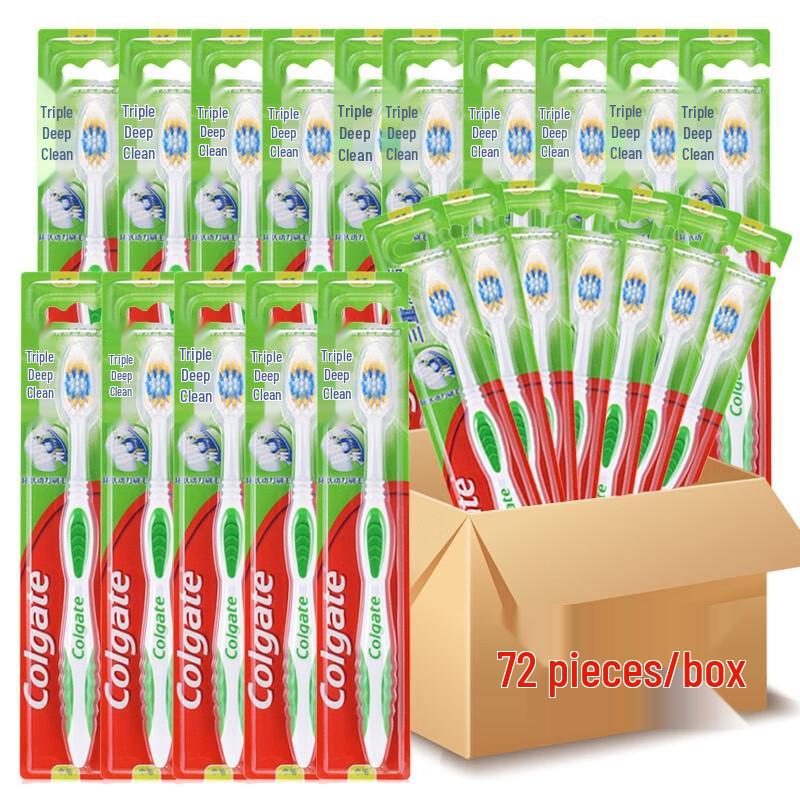 Colgate Triple Clean Medium Gum Protection Toothbrush - Effective Interdental Cleaning, Random Colors, Family Pack