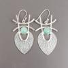 Natural Amazonite Gemstone 925 Sterling Silver Jewelry Handmade Earrings 1.78" EE-64-23