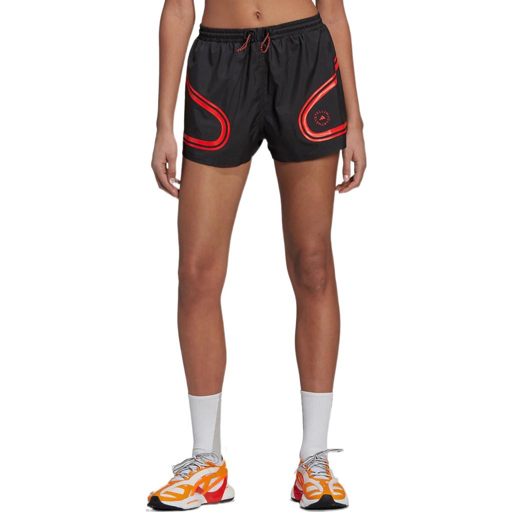 Adidas X Stella McCartney Color Block Striped Sports Shorts Women Shorts Black HD9118