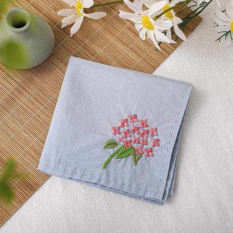 Diy Handmade Embroidery Material Package, Handkerchief Series Maple Leaf Ginkgo Flower Needle And Thread Set