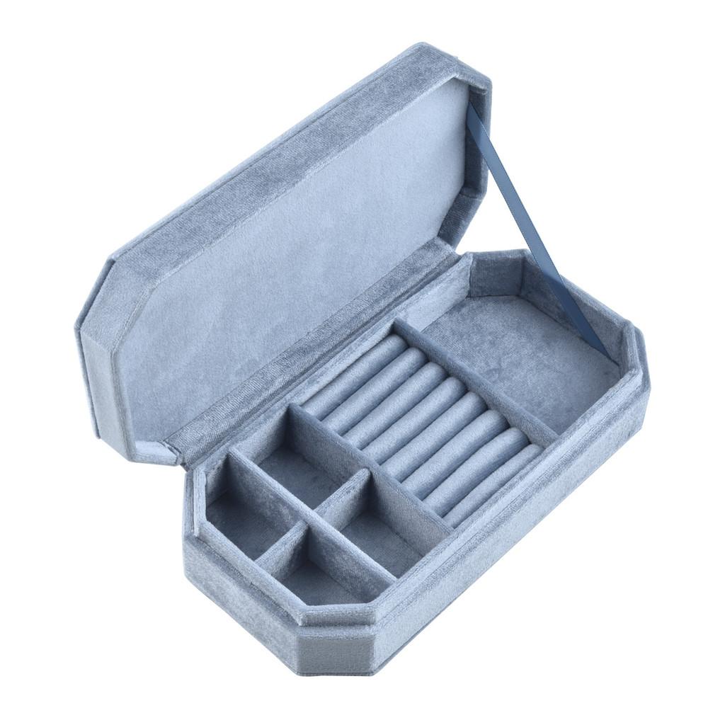 Velvet Travel Jewelry Organizer With Multi Compartment Storage For Home And Travel Use