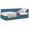 Corner Bed Frame with Mattress and Headboard 2 pcs Blue Velvet