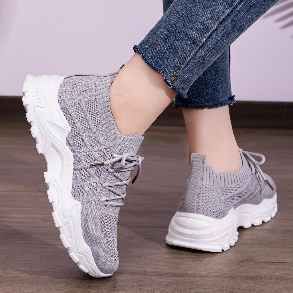 Women Plus Size Platform Sneakers Breathable Anti-Odor Chunky Dad Shoes Comfortable Casual Sports Shoes Lightweight Single Shoes