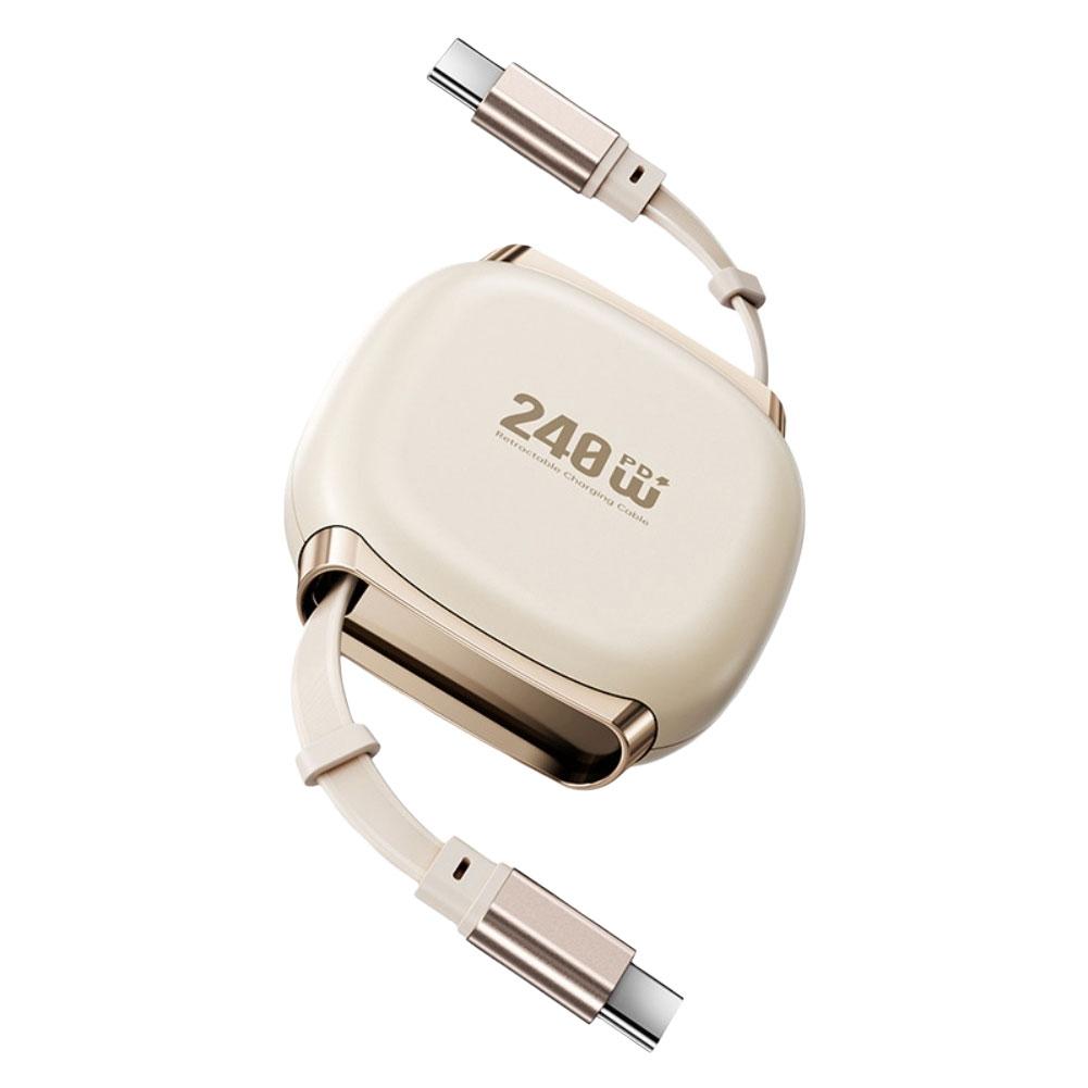 

Magnetic Retractable USB C Cable 240W PD3 1 Fast Charging with Four Adjustable Lengths for Reliable Performance білий