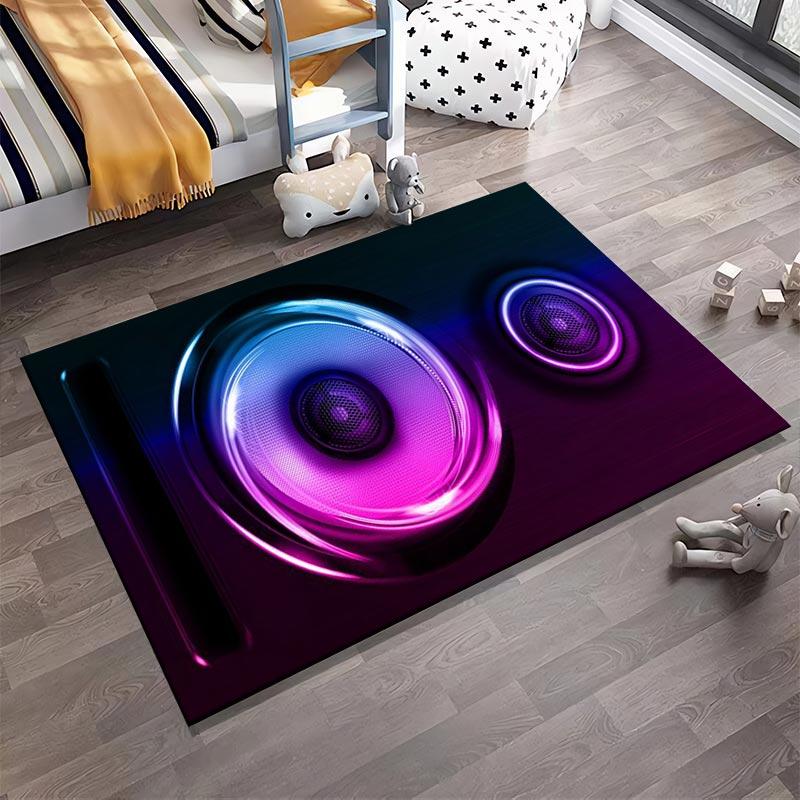 Colorful Neon Speaker Design Carpet for Living Room or Bedroom Decor Suitable for Use As an Anti-slip for Living Room Bedroom Sofas