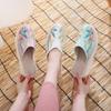 National Style High-heeled Slippers National Embroidery Breathable Fashion Wedge Slippers