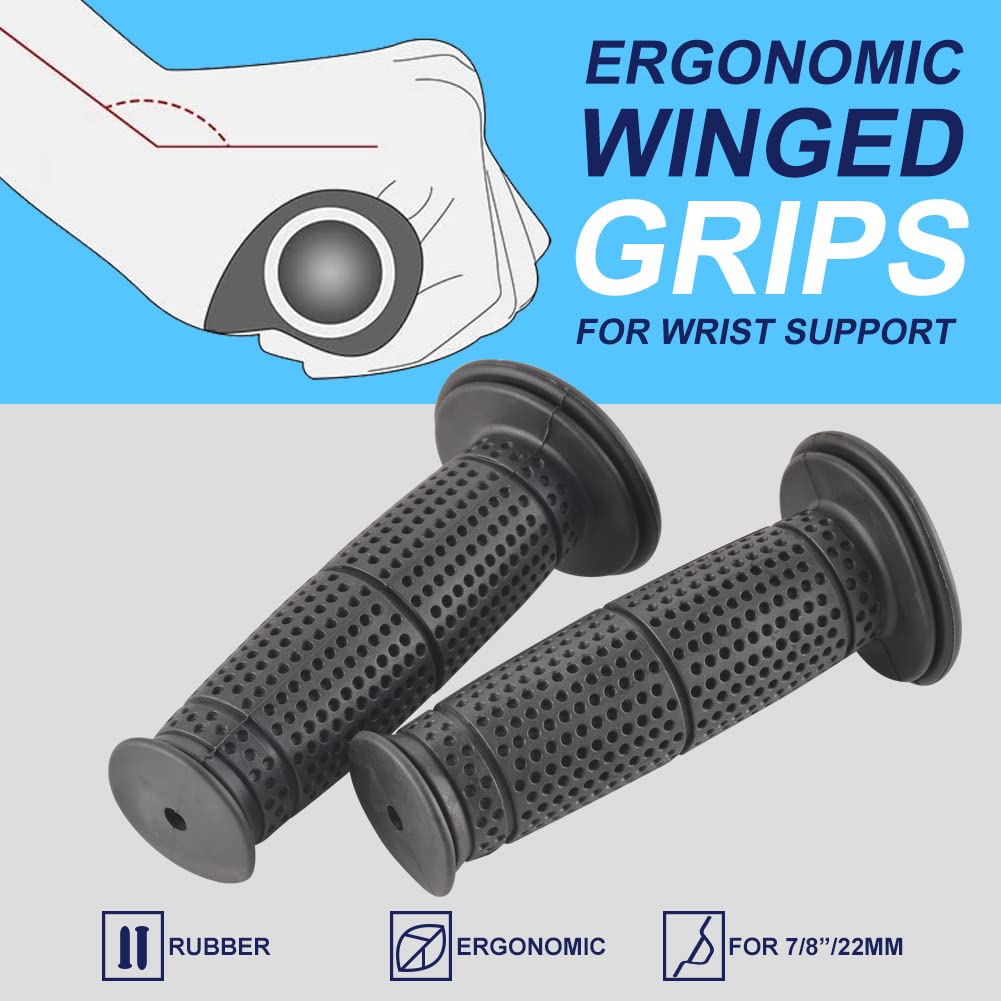 KATUR Motorcycle Handlebar Grips 7/8" 22mm 24mm Motocross Non-Slip Rubber Hand Grips for ATV