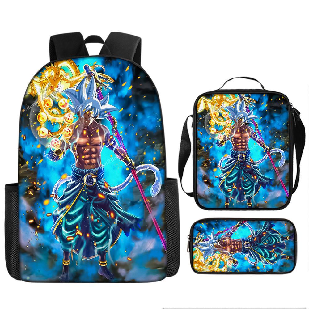 Dragon Ball Kids Backpack Set With Breathable Oxford Fabric For School Use
